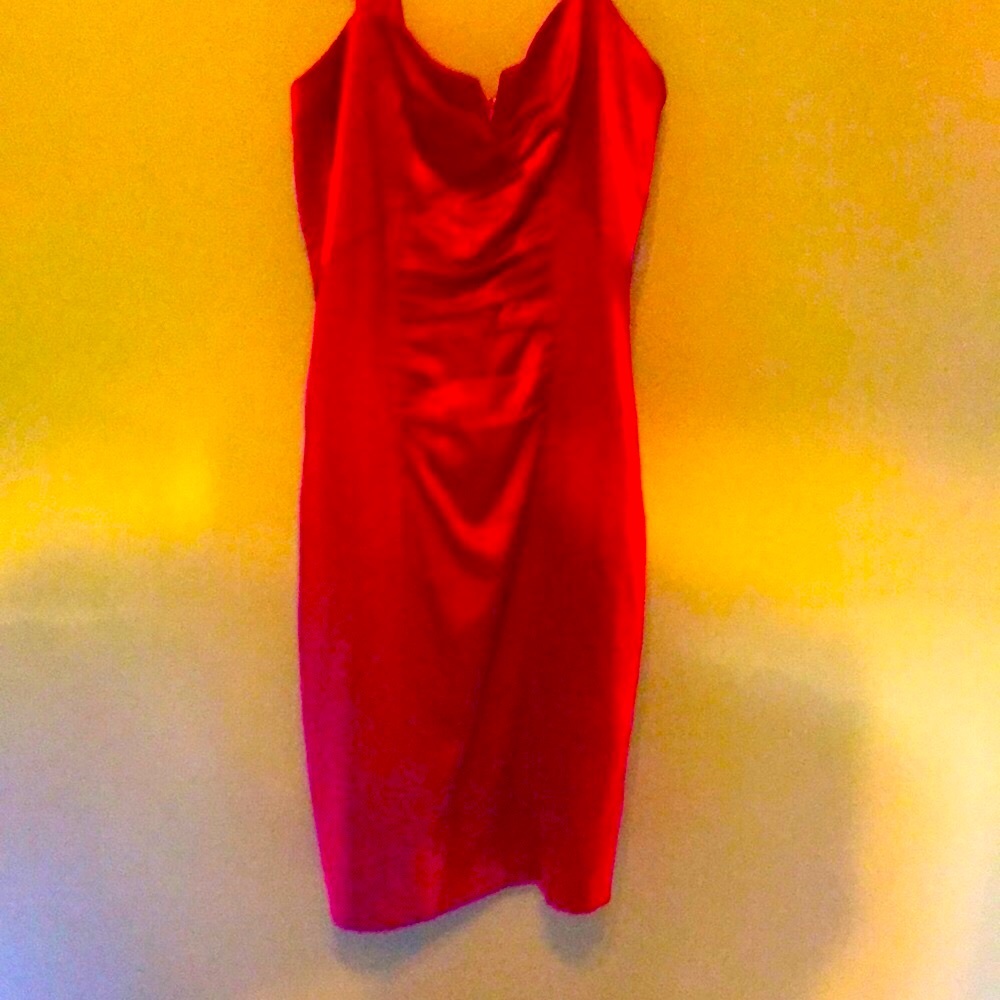 Red Satin Cocktail Dress by Newport News